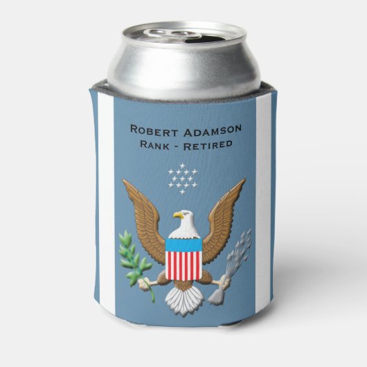 Luchtmachtdienst gepersonaliseerd blikjeskoeler (Blikje Achterkant)