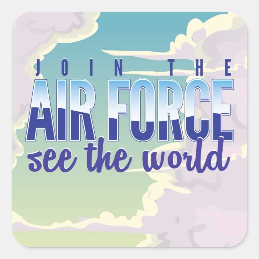 Luchtmachtposter Vierkante Sticker (Voorkant)