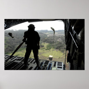 Luchtman kijkt naar een praktijkbundel herfst poster