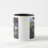 Luchtmannen duwen een pallet gedoneerde goederen u mok (Midden)