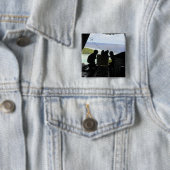 Luchtmannen duwen een pallet gedoneerde goederen u vierkante button 5,1 cm (In situ)