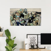 Luchtmannen helpen een soldaat van het Koreaanse l Poster (Thuiskantoor)