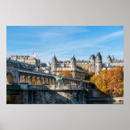 Luchtmetro op Pont de Bir-Hakeim - Parijs, Frankri Poster