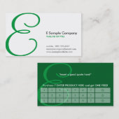 Luchtmonogram groene ponskaart klantenkaartje (Voorkant / Achterkant)