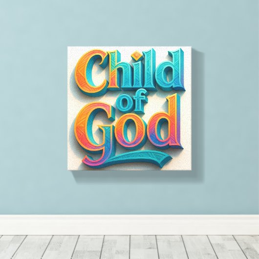 Luchtontwerp Child of God Stretched Canvas (Insitu (Houten vloer))