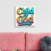 Luchtontwerp Child of God Stretched Canvas Afdruk (Insitu (Woonkamer))