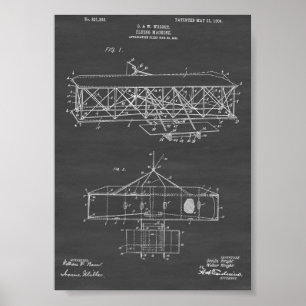 Luchtpatent van de gebroeders Wright - Chalkboard Poster