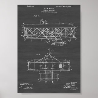 Luchtpatent van de gebroeders Wright - Chalkboard Poster