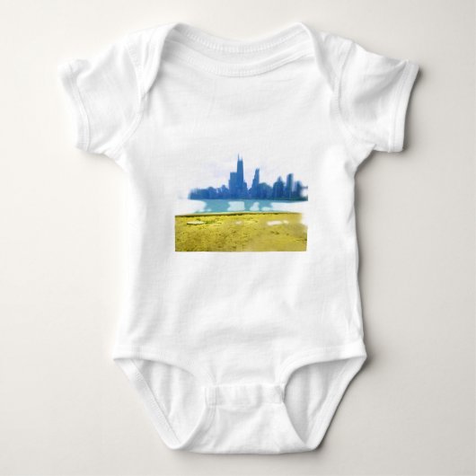 Luchtpensed Chicago Skyline Art Romper (Voorkant)