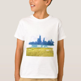 Luchtpensed Chicago Skyline Art T-shirt