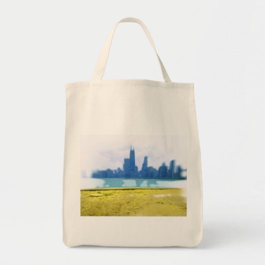 Luchtpensed Chicago Skyline Art Tote Bag (Voorkant)