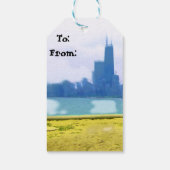 Luchtpenseel Chicago Skyscrapers Cadeaulabel (Achterkant)