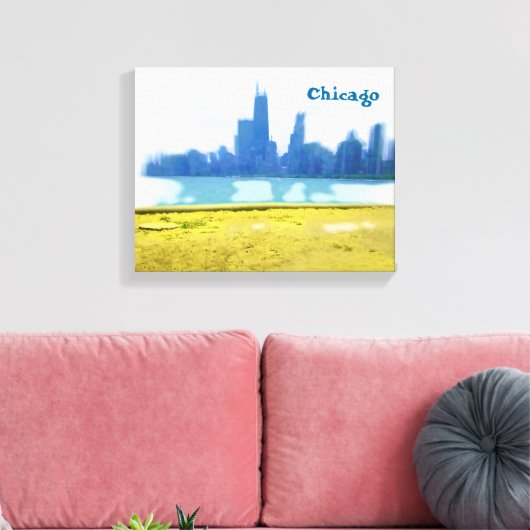 Luchtpenseel Chicago Skyscrapers Canvas Afdruk (Insitu (Woonkamer))
