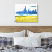Luchtpenseel Chicago Skyscrapers Canvas Afdruk (Insitu (Slaapkamer))
