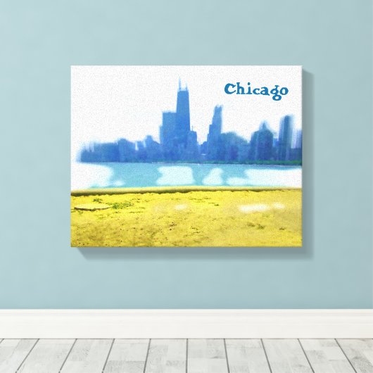 Luchtpenseel Chicago Skyscrapers Canvas Afdruk (Insitu (Houten vloer))