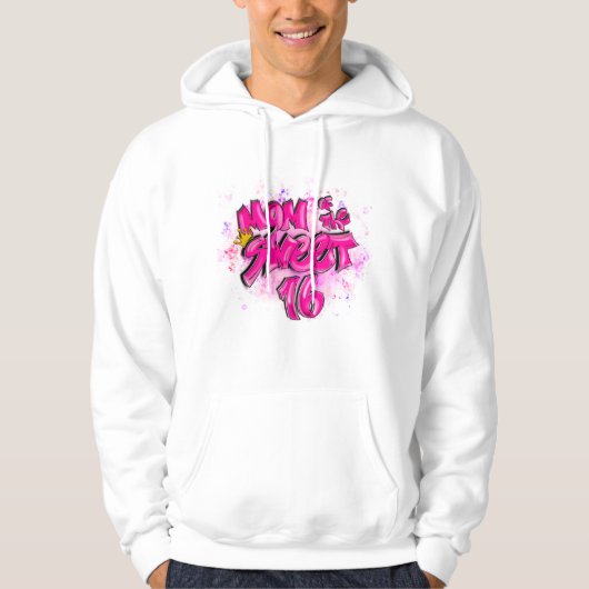 Luchtpenseel en graffiti mama van de zoete 16 Hood Hoodie (Voorkant)