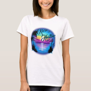 Luchtpenseelstrand Scene T-Shirt