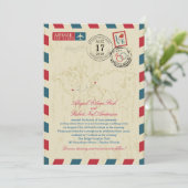  luchtpost bruiloft in Florida en Tsjechië Kaart (Staand voorkant)