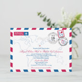 Luchtpost Duitsland bruiloft Kaart (Staand voorkant)