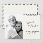 Luchtpost Foto Save the Date Aankondiging (004) (Voorkant / Achterkant)