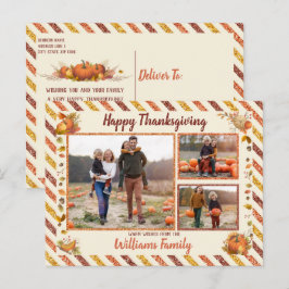 Luchtpost Glitter Pompoen Foto Thanksgiving Ansich Briefkaart