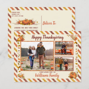Luchtpost Glitter Pompoen Foto Thanksgiving Ansich Briefkaart
