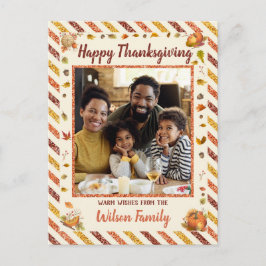 Luchtpost Glitter Pompoen Foto Thanksgiving Ansich Briefkaart