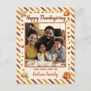Luchtpost Glitter Pompoen Foto Thanksgiving Ansich Briefkaart