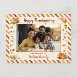 Luchtpost Glitter Pompoen Foto Thanksgiving Briefkaart