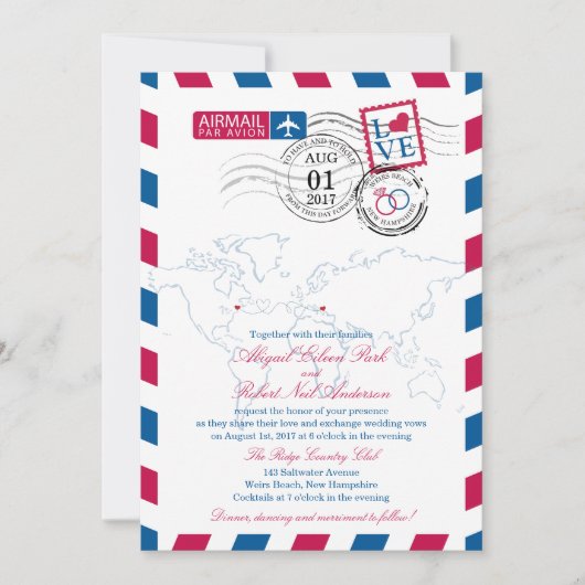 Luchtpost Hart VS en Macedonië Huwelijk Kaart (Voorkant)