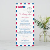 Luchtpost Huwelijksreceptie Menu Kaart (Staand voorkant)