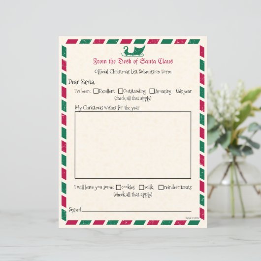  luchtpost kerstbrief aan de kerstman (Staand voorkant)