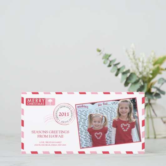 Luchtpost Kerstkaart (Staand voorkant)