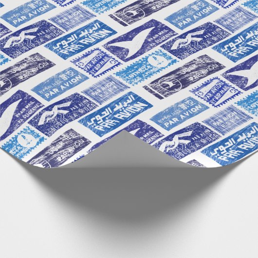 Luchtpost / par avion - transparant cadeaupapier (Hoek)