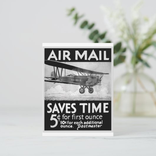 Luchtpost Poster Briefkaart (Staand voorkant)