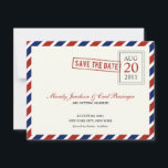 Luchtpost Save The Date Aankondiging<br><div class="desc">Deel het spannende nieuws met deze leuke en prachtige op poststukken geïnspireerde save the date kaarten en verbaas je vrienden en familie met je unieke smaak.</div>