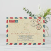 Luchtpost Spanje en Polen | Bruiloft Kaart (Staand voorkant)