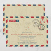 Luchtpost Spanje en Polen | Bruiloft Kaart (Voorkant / Achterkant)