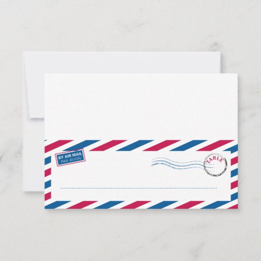 Luchtpost Tent Seating Card Kaart (Voorkant)