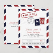 Luchtpost Uitnodigingskaart Save the Date Kaart (Voorkant / Achterkant)