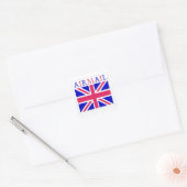 Luchtpost Union Jack Vlag Vierkante Sticker (Envelop)