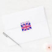 Luchtpost Union Jack Vlag Vierkante Sticker (Envelop)