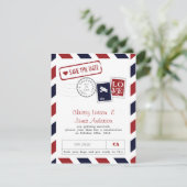 Luchtpost Viering Kaart Save the Date (Staand voorkant)