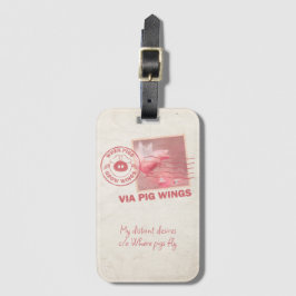 Luchtpost Vliegende Varken Postage Bagage Label