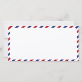 Luchtpost Wereldkaart Trouwfoto op maat  Bedankkaart (Achterkant)