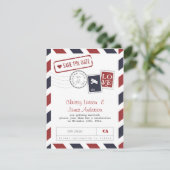 Luchtpostkaart Save the Date (Staand voorkant)