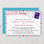 Luchtpostweddenschap in Zwitserse uitnodigingen (Voorkant / Achterkant)