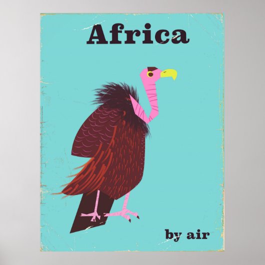  luchtreisposter Afrika Vulture Poster (Voorkant)