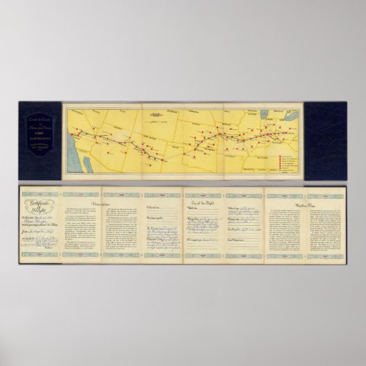 Luchtroute van Los Angeles naar Columbus Poster (Voorkant)