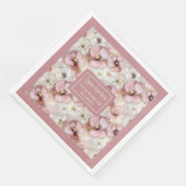 Luchtroze en gouden servetten Ethische monogram (Hoek)